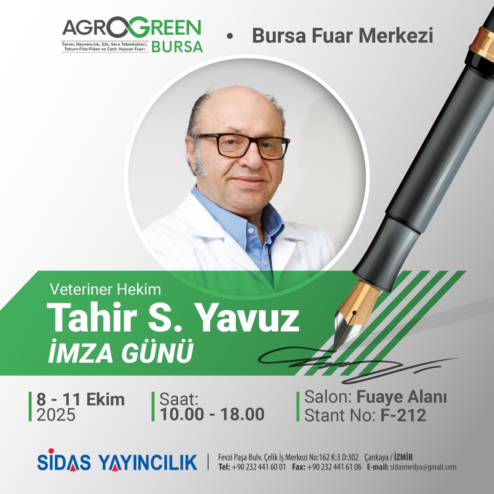 Tahir Yavuz, Bursa Tarım Fuarında kitaplarını imzalayacak