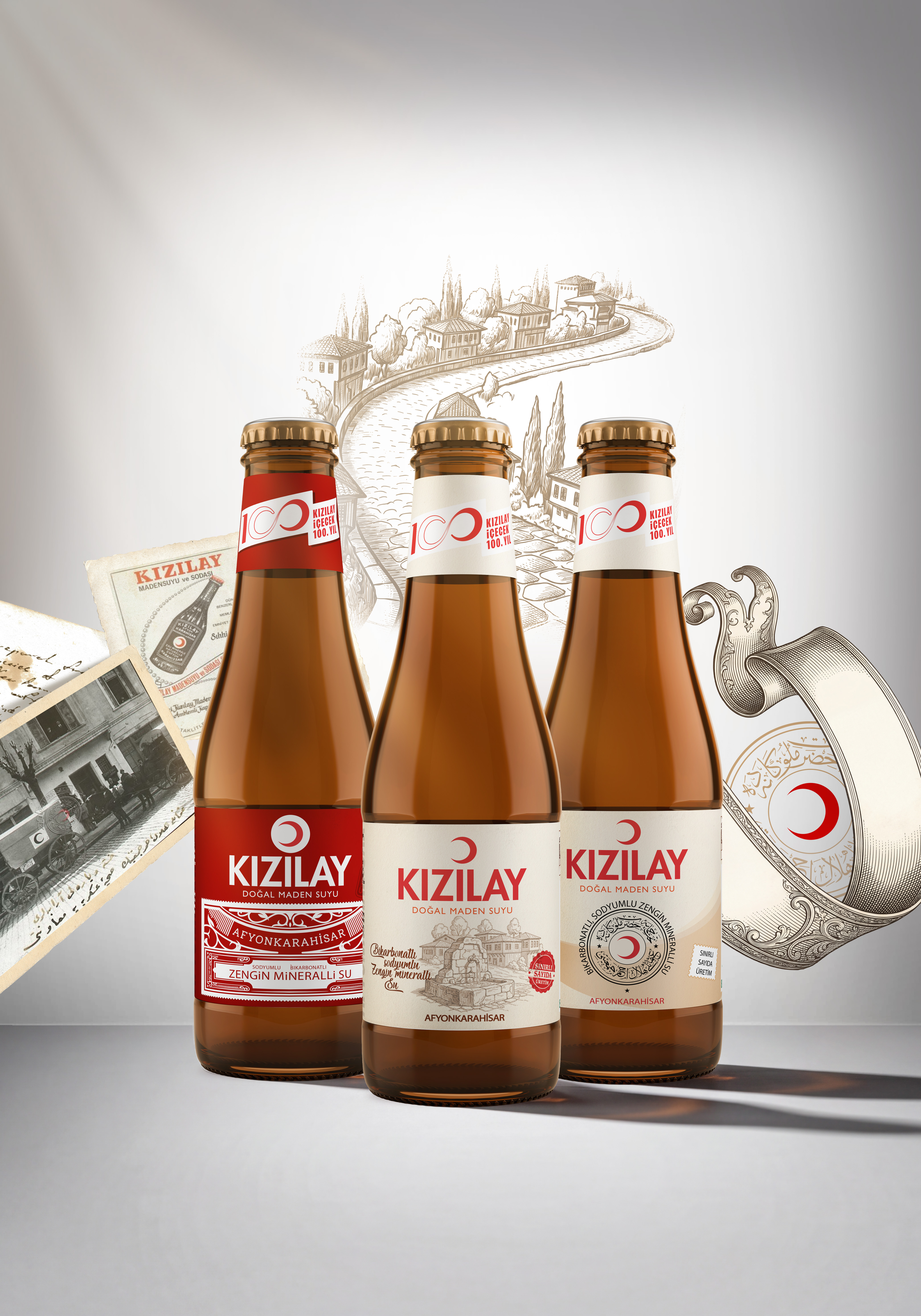 Kızılay Maden Suyu'ndan 100. Yıla özel nostalji şişe serisi